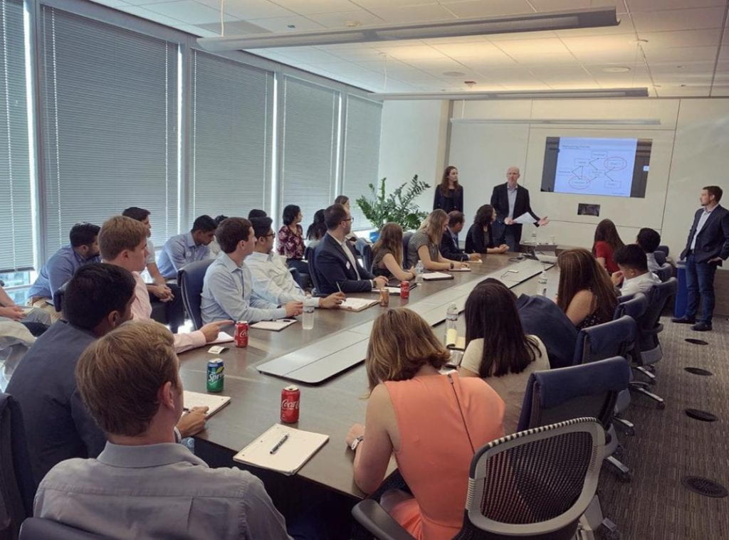 Kelley Consulting Workshop members visiting Alvarez & Marsal on the August 2019 Chicago Trip