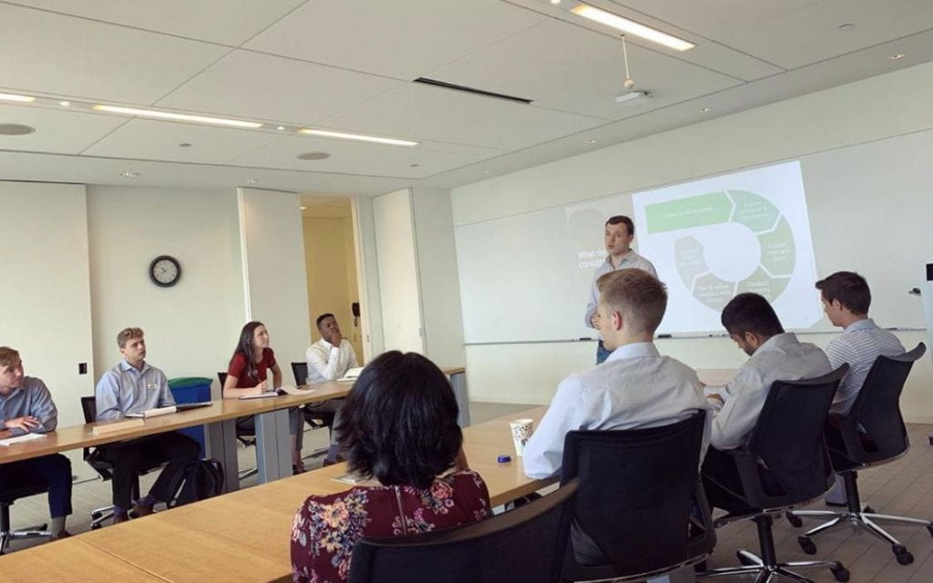 Kelley Consulting Workshop members visiting Boston Consulting Group on the August 2019 Chicago Trip