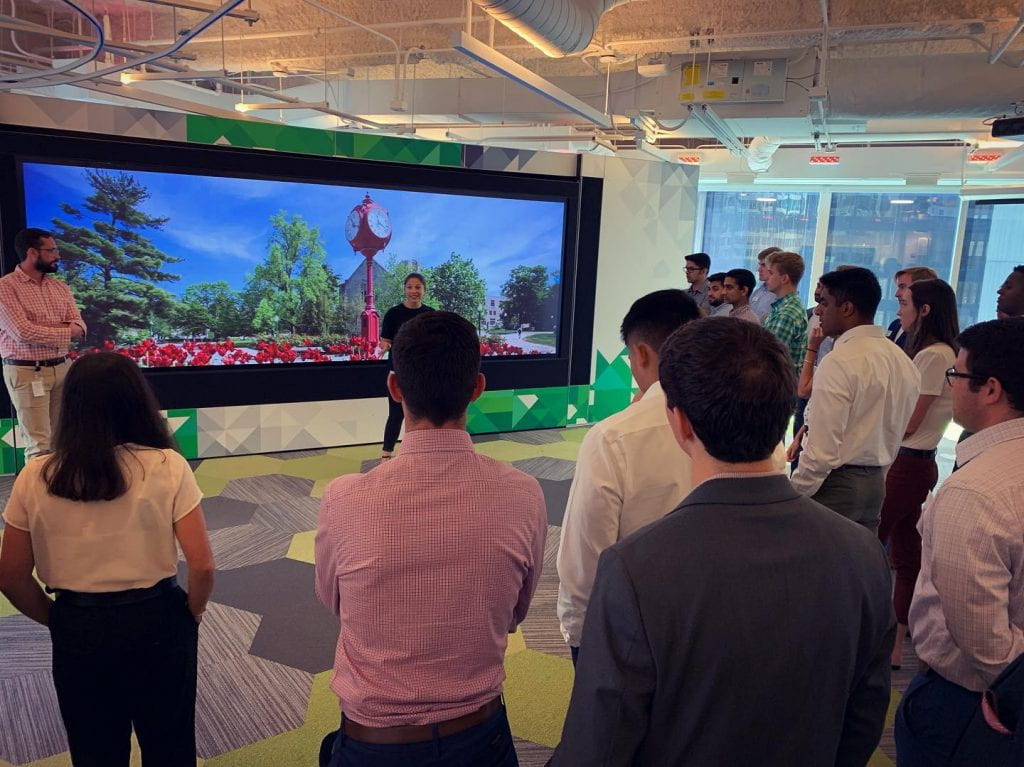 Kelley Consulting Workshop members visiting the Deloitte Greenhouse on the August 2019 Chicago Trip
